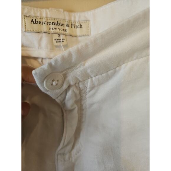Abercrombie Women's Linen/Cotton Lower On‎ Waist Pants Size 2 White - Picture 3 of 9